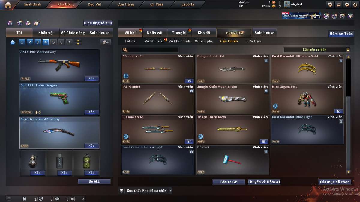 shop acc cf uy tin gia re